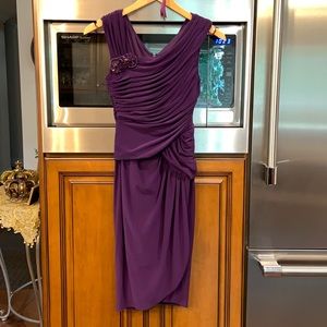 Adrianna Papell Plum Ruched Bridesmaid Dress